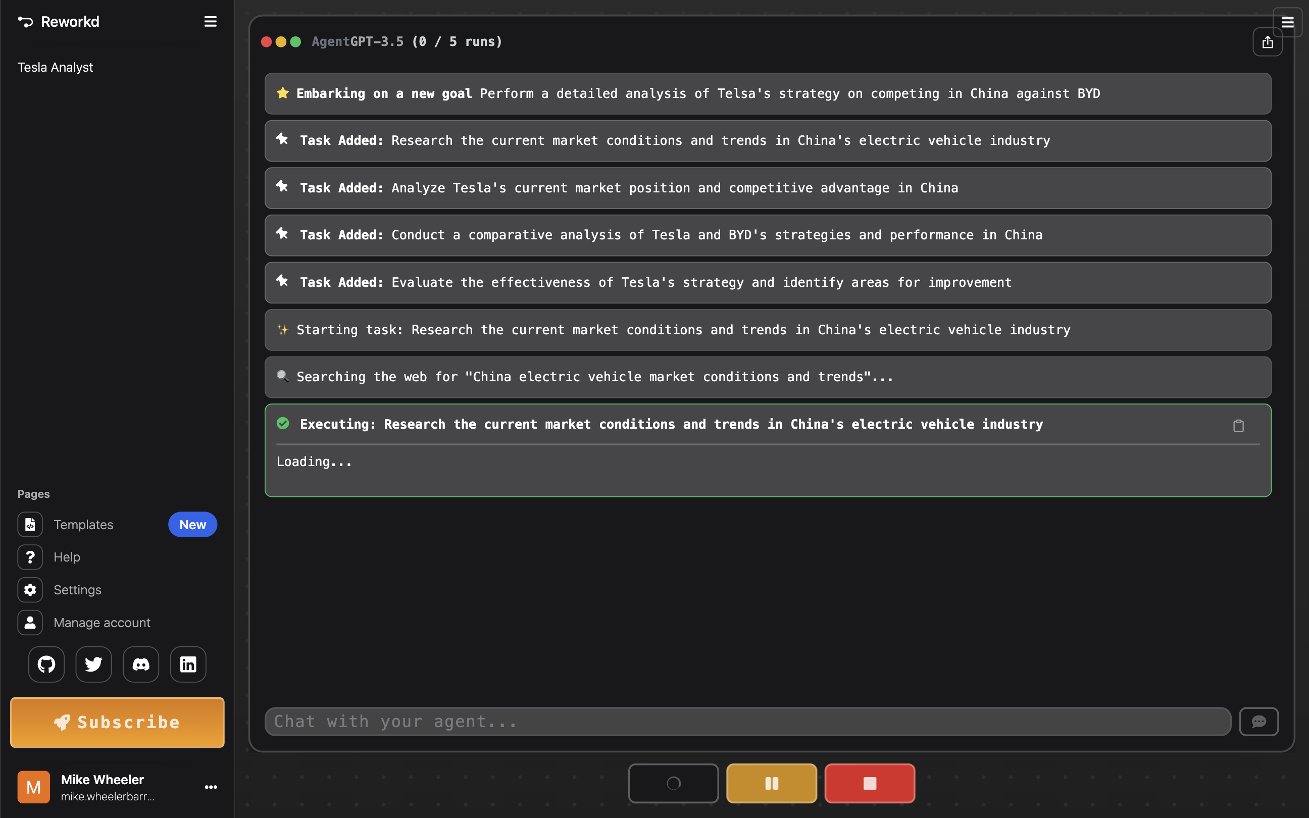 AgentGPT screenshot 3